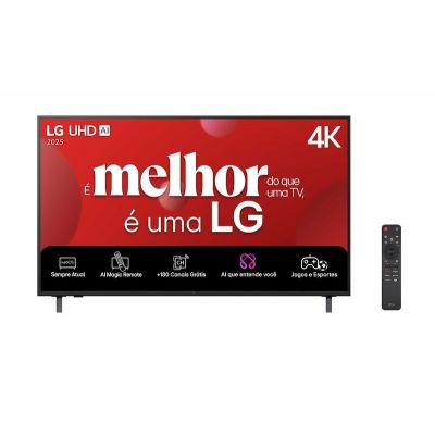 Smart TV 55" LG UHD AI 4K WebOS Gen8 2025 Wi-Fi Bluetooth HDR10 Pro 