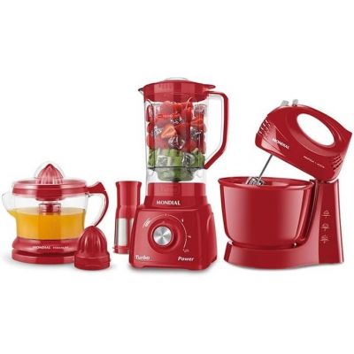 Kit Cozinha Mondial KT-105-R 3 em 1 Vermelho 500W 110V
