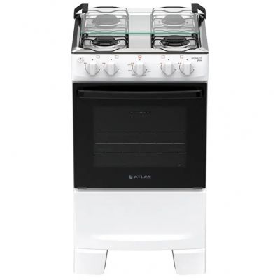Fogão 4 Bocas Atlas Mônaco Plus NEW Acend. Automático Mesa de Inox Branco Bivolt