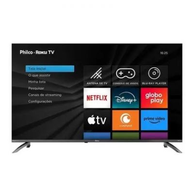 Smart TV 50" Philco 4K UHD LCD LED Roku TV Wi-Fi HDMI USB Dolby Audio