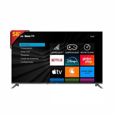 Smart TV 58" Philco 4K UHD LCD LED Roku TV Wi-Fi HDMI USB Dolby Audio