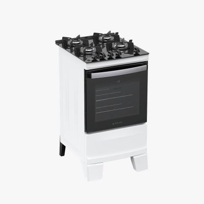 Fogão 4 Bocas Atlas Agile Up Mesa Acend. Automático Vidro Branco Bivolt