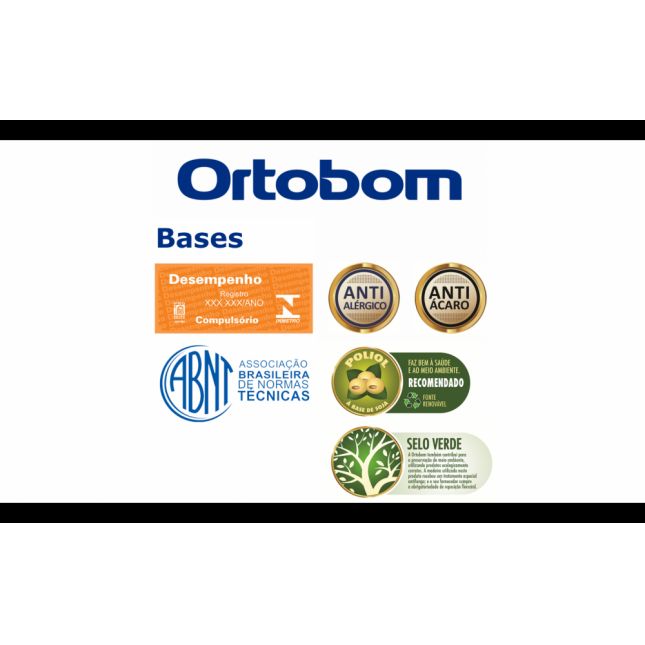 Box Casal Base Sommier 138x188x30 Corino Branco Ortobom 