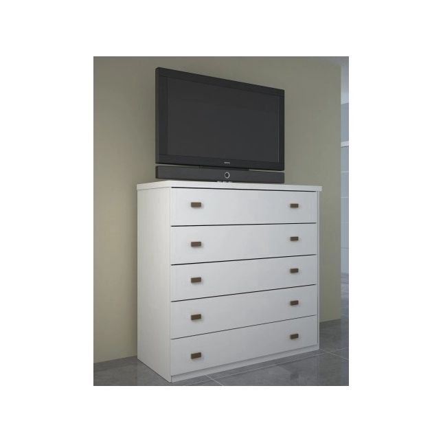 Cômoda King 5 gavetas 85cm Branca Bom Pastor