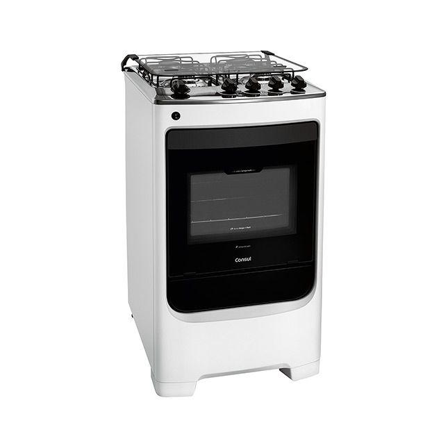 Fogão 4 Bocas Consul Acend. Automático Branco Mesa Inox Bivolt
