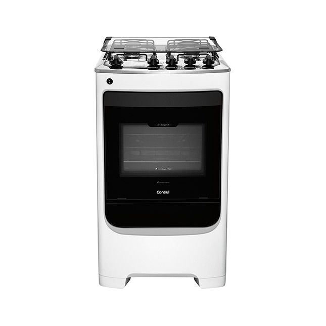 Fogão 4 Bocas Consul Acend. Automático Branco Mesa Inox Bivolt