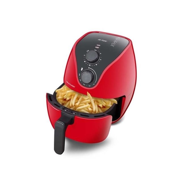 Air Fryer Fritadeira Elétrica Multilaser 4L vermelha Timer 60Min 1500W 110v