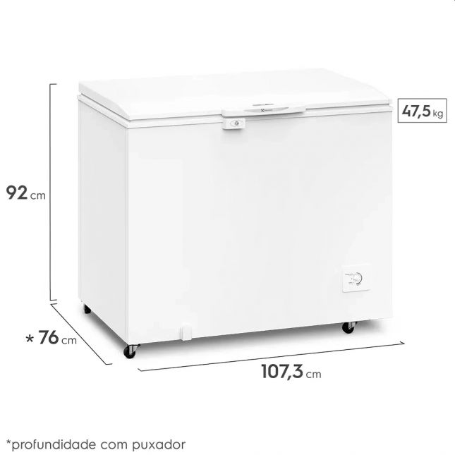 Freezer Horizontal 314L Electrolux H330 Branco 110v