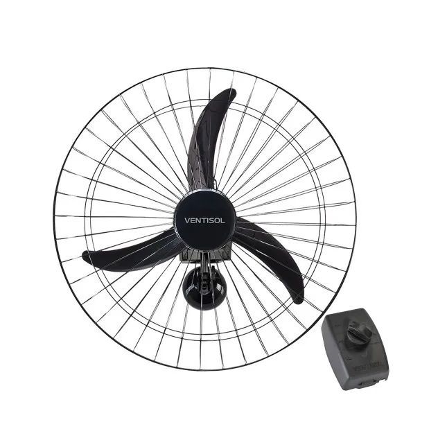 Ventilador de Parede Ventisol 60cm 200W Oscilante Premium Preto Bivolt