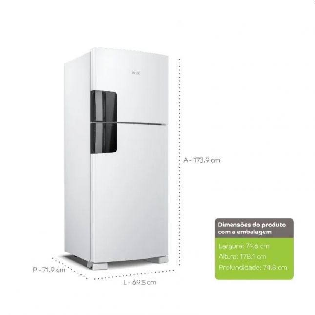 Geladeira Consul CRM50HB Frost Free Duplex com Controle Interno de Temp Espaço Flex 410L Branca 110v