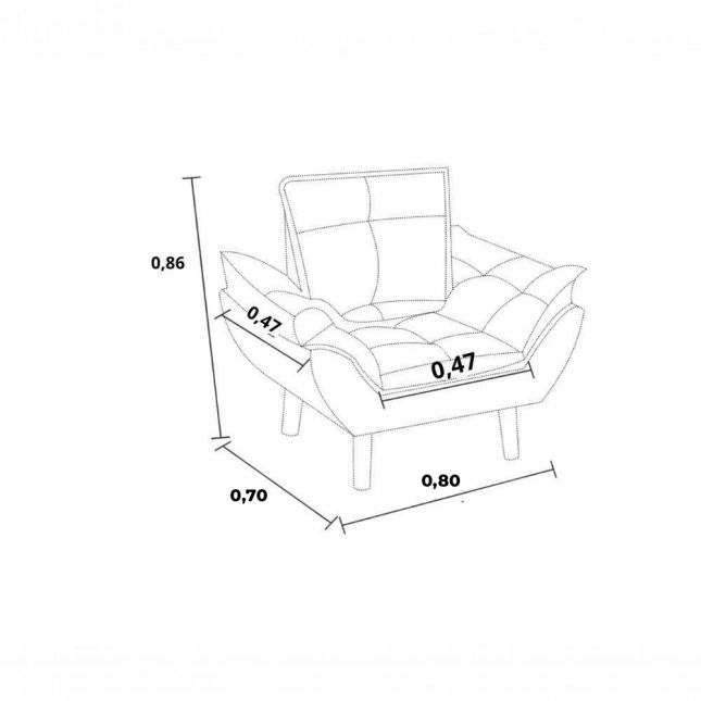 Poltrona 1 Lugar Decorativa Luna Azul Innove Estofados