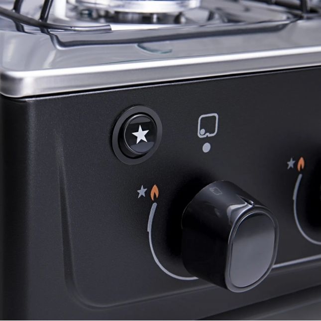 Fogão 5 Bocas Atlas Mônaco Plus Acend. Automático Preto com Mesa Inox Bivolt 