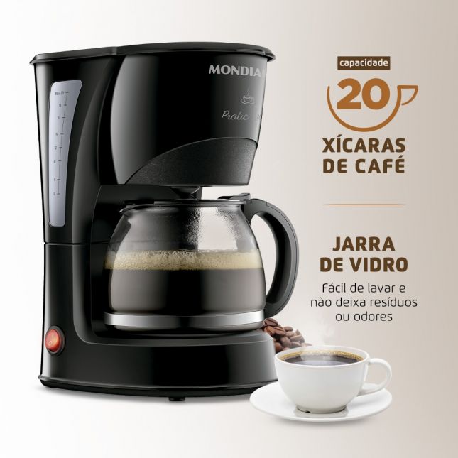 Cafeteira Elétrica Mondial Pratic  Preta Cn-01-20x 600w 110v