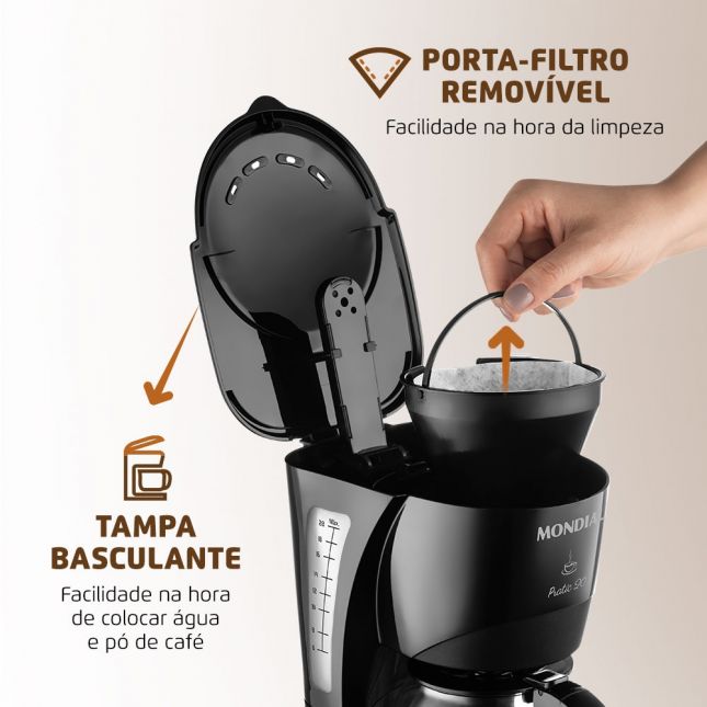 Cafeteira Elétrica Mondial Pratic  Preta Cn-01-20x 600w 110v