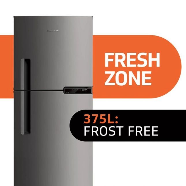 Geladeira Brastemp 375L BRM44HK Frost Free Duplex Fresh Zone Inox 110v