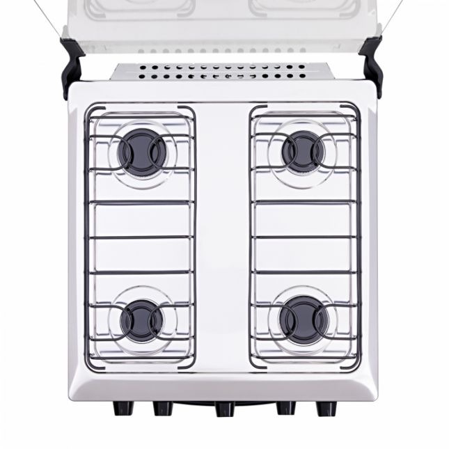 Fogão 4 Bocas Atlas Coliseum Plus Acend. Manual Preto mesa Inox 