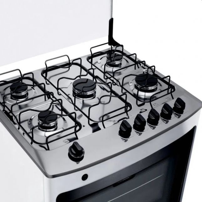 Fogão 5 Bocas Consul Acend. Automático Branco com Mesa de Inox Bivolt