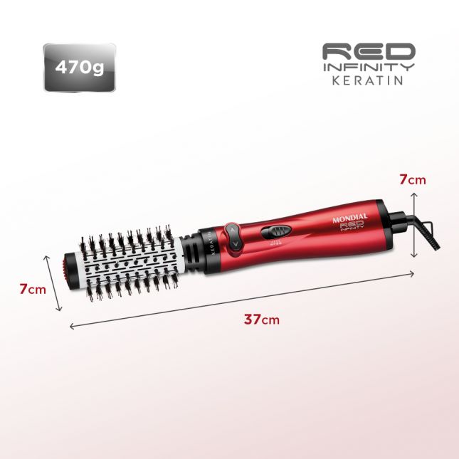 Escova Rotativa Mondial Red Infinity Keratin Er-11-Kr 110v