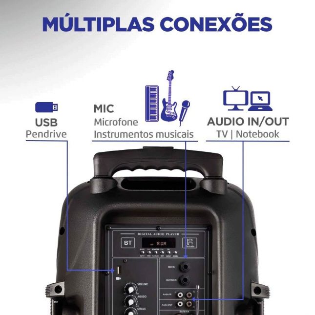  Caixa Amplificada Connect Power Plus Mondial Cm-550 Bivolt