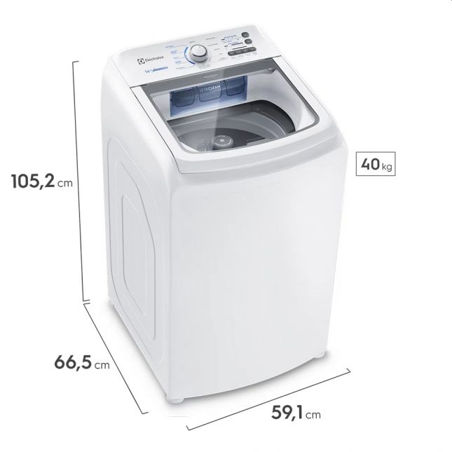 Lavadora de Roupas 14kg Electrolux LED14 Essential Jet&Clean Branca 110v