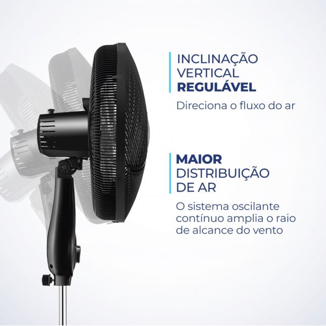 Ventilador de Coluna Mondial VSP-40C-B 40cm 140w 6 pás Super Power 110V