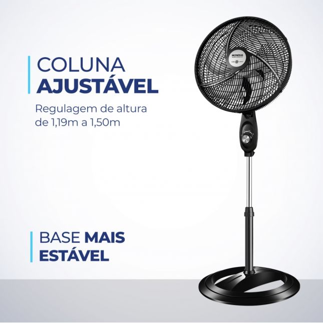 Ventilador de Coluna Mondial VSP-40C-B 40cm 140w 6 pás Super Power 110V