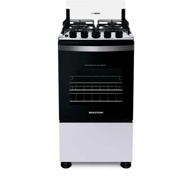 Fogão 4 Bocas Brastemp Acend. Automático Branco com Mesa Inox Bivolt