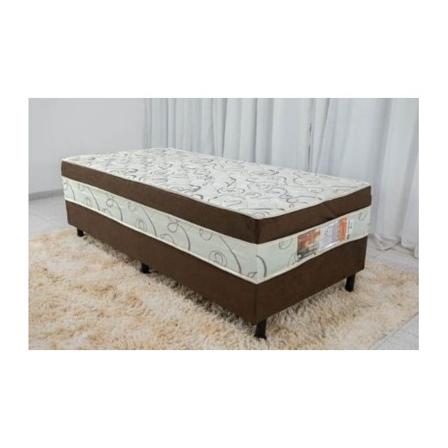 Colchobox Ortopédico Solteiro Sonho Bom Marrom 88x188x60 Nosso Sonho