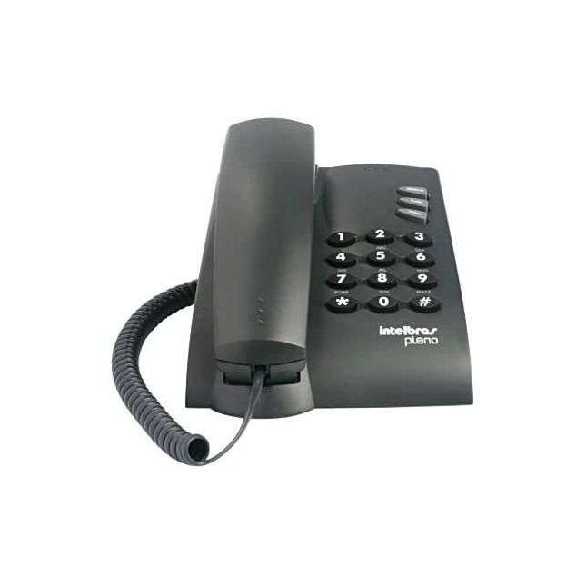 Telefone com Fio Intelbras Pleno de mesa e parede preto 