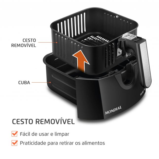 Air Fryer Fritadeira Elétrica Mondial 4L Afn-40-Bfs 1500w 110v
