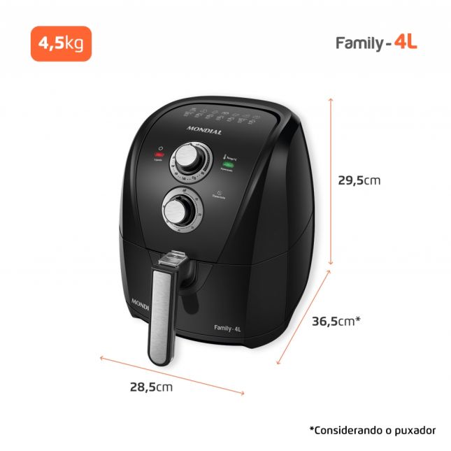 Air Fryer Fritadeira Elétrica Mondial 4L Afn-40-Bfs 1500w 110v