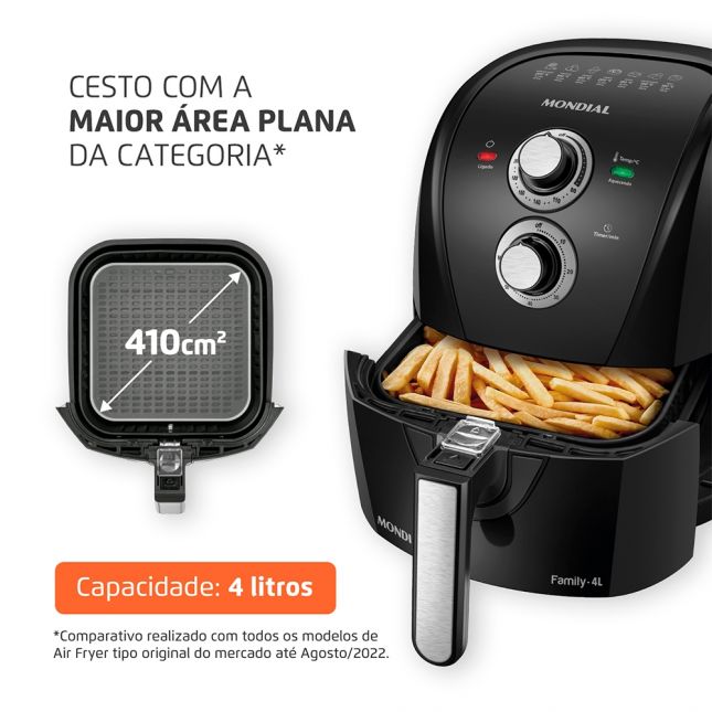 Air Fryer Fritadeira Elétrica Mondial 4L Afn-40-Bfs 1500w 110v