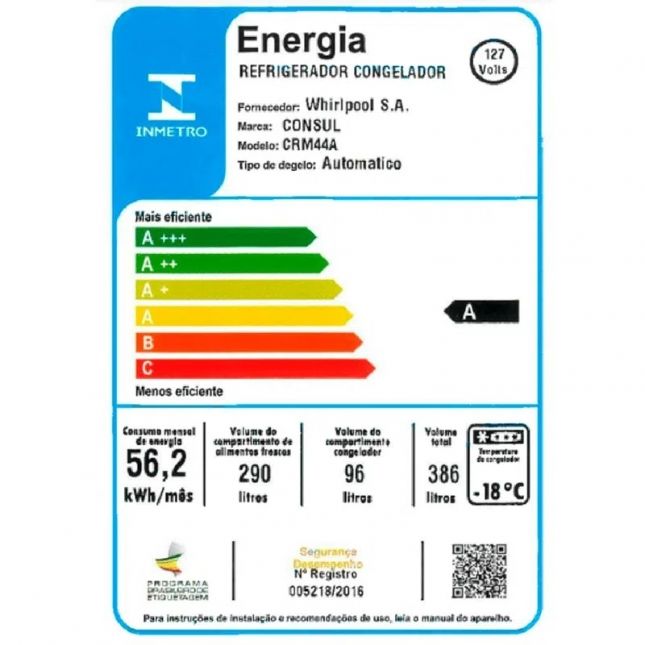 Geladeira Consul 386L CRM44AB Frost Free Duplex com Altura Flex Função Turbo e Freezer Espaçoso 110V