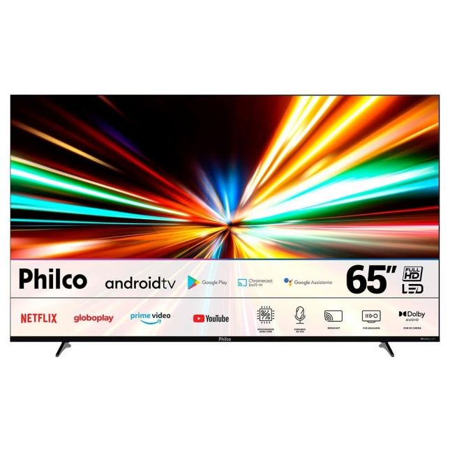 TV 65 Philco LED Smart 4K PTV65G10AG11SK Android Dolby Áudio HDR e Quad Core