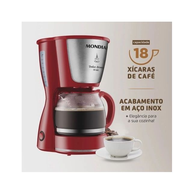 Cafeteira Elétrica Mondial Dolce Arome 18x C-35-18x Vermelha 550W 110V