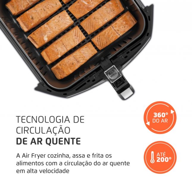 Air Fryer Fritadeira Elétrica Mondial 8l Preta - Afn-80 1900w 110v