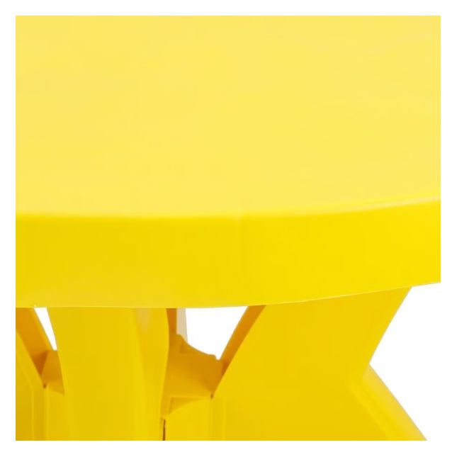 Mesa de Resina Deluxe 90x90 cm Amarela Forte Plástico