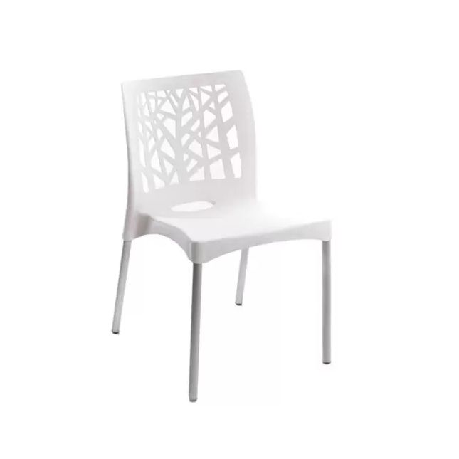 Cadeira de Resina Nature Branca Forte Plástico