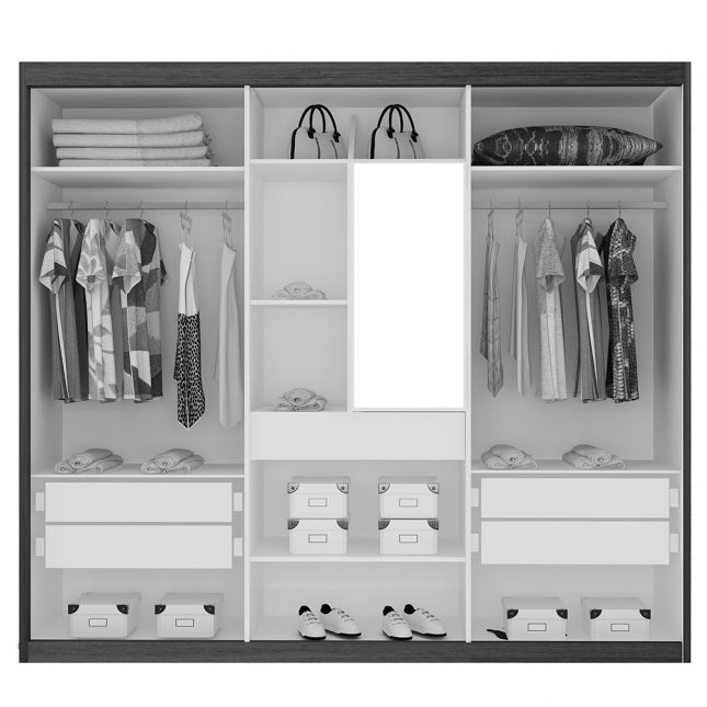 Guarda Roupas 6 portas de abrir Vitara 2.38 c/05 gav 100% MDF Branco B. Pastor