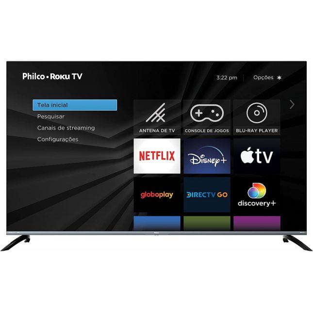 TV 58 Philco LED Smart TV 4K UHD Roku PTV58G70R2CSGBL Dolby Áudio
