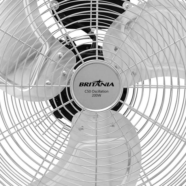 Circulador de Ar Britânia C50 Cromado 50cm 200W Turbo Oscillation 110v
