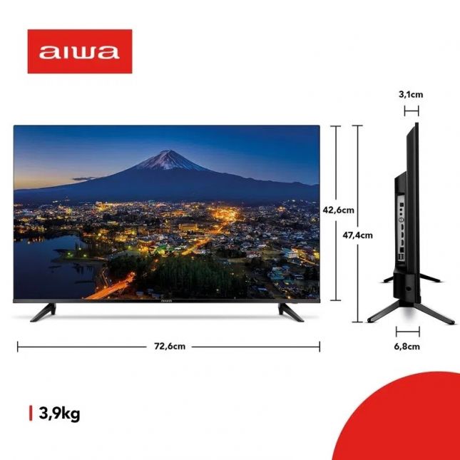 TV 32 Aiwa LED Smart HD Wi-Fi Android Bluetooth USB HDMI AWS-TV-32-BL-02-A