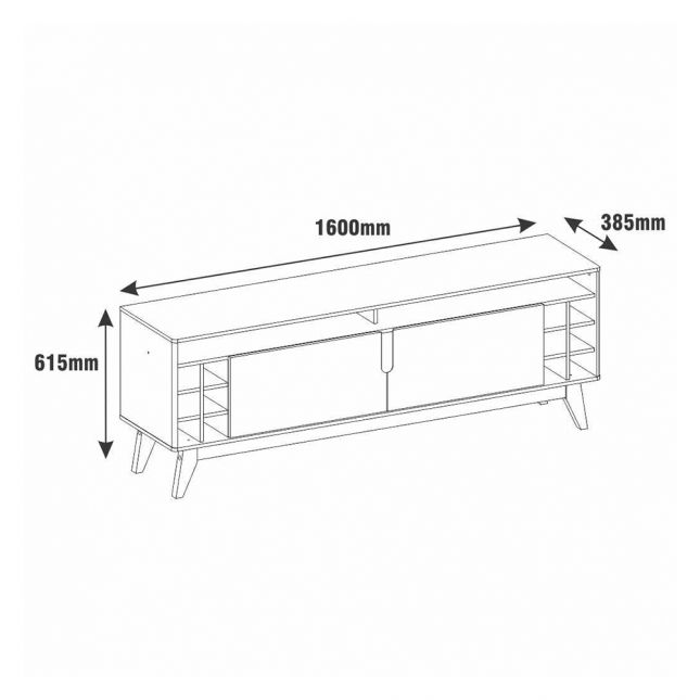 Rack Wine 1.60 Cinza Pérola Noce p/TV 60