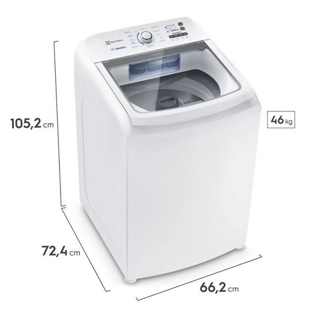 Lavadora de Roupas 17kg Electrolux LED17 Jet&Clean Branca 110v 