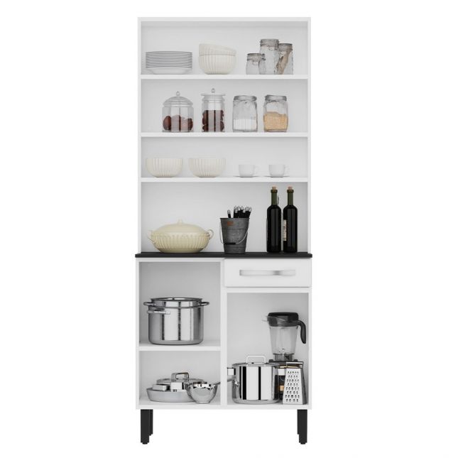 Armário de Aço Kit 80cm Pratika 4 portas 1 gaveta Branco Itatiaia