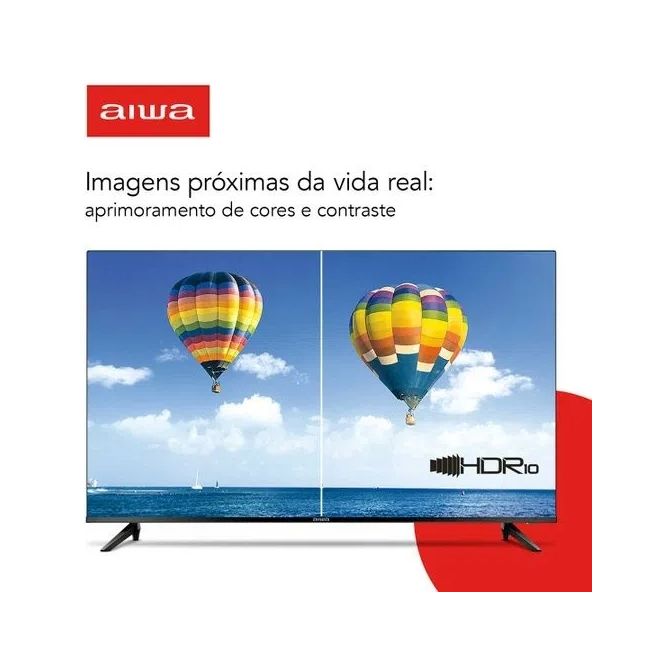 TV 50 Aiwa LED Smart 4K Borda Ultrafina HDR10 Dolby AWS-TV-50-BL-02-A