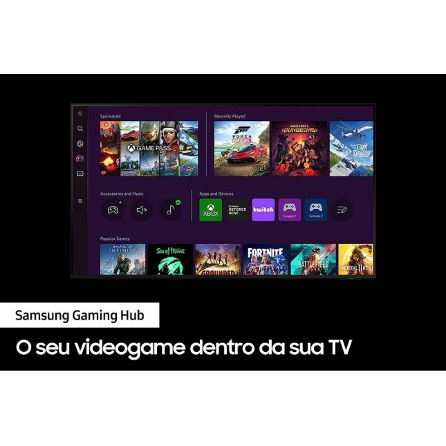 TV 75 Samsung Smart 4K Ultra HD 4K 75CU7700 Crystal 4K, Gaming Hub Alexa 
