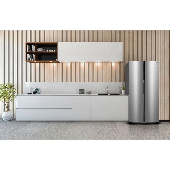 Geladeira Midea 442L RS598FGA Inverter Side By Side Inox 110v