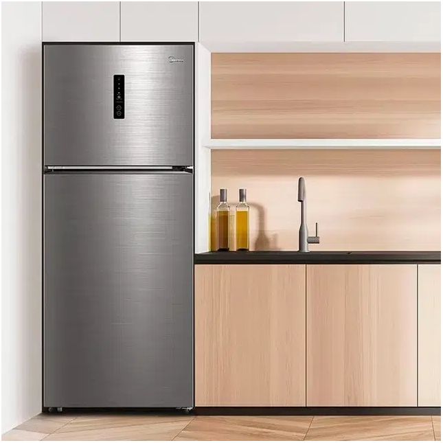 Geladeira Midea 411L MD-RT580MTA46 Frost Free Duplex Super Cool Inox 110v