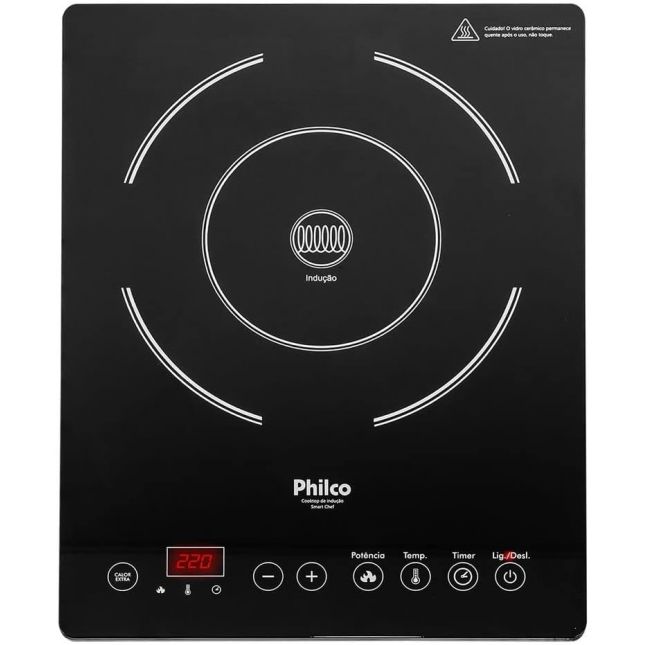 Cooktop de Indução Philco Smart Chef PCT01 Preto 110V